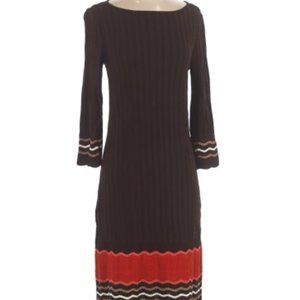 Jones Studio Brown Long Sleeved Sweater Dress S